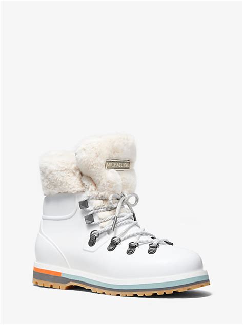 michael michael kors lanis rainbootie|Lanis PVC and Faux Fur Rain Boot .